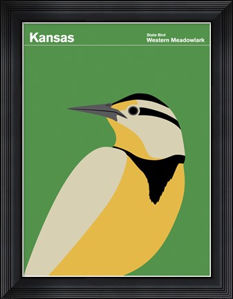 Framed Montague State Posters - Kansas Print