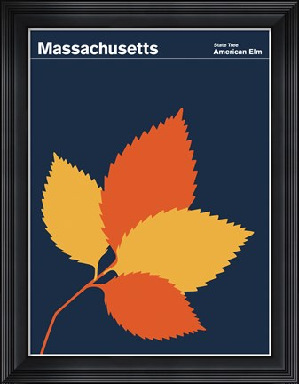 Framed Montague State Posters - Massachusetts Print