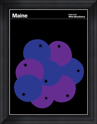 Framed Montague State Posters - Maine Print