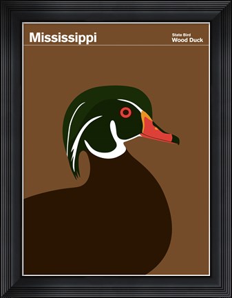 Framed Montague State Posters - Mississippi Print