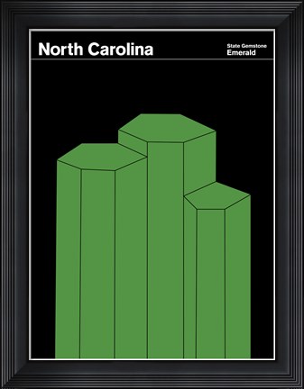 Framed Montague State Posters - North Carolina Print