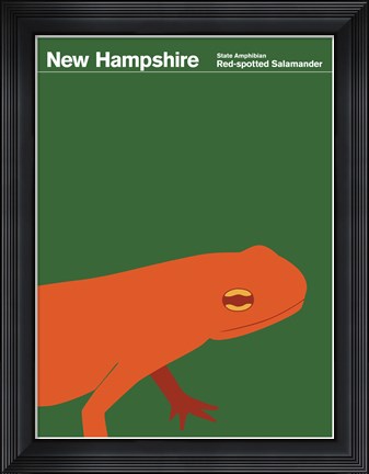 Framed Montague State Posters - New Hampshire Print