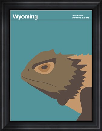 Framed Montague State Posters - Wyoming Print