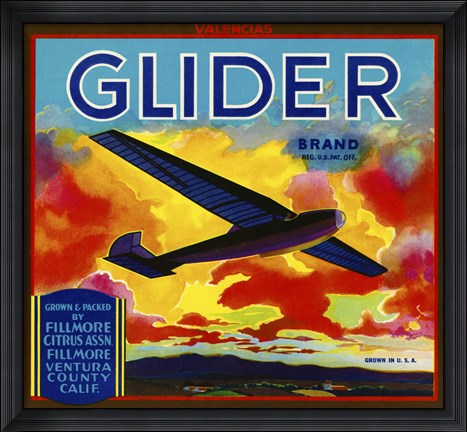 Framed Glider Brand Valencias Print