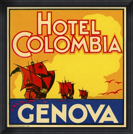 Framed Hotel Colombia, Genova Print