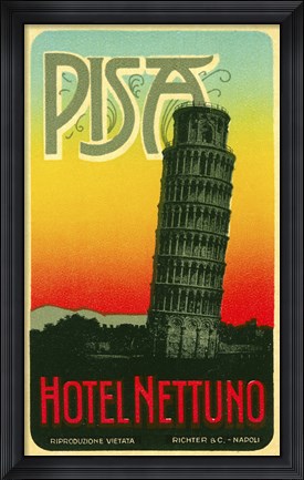 Framed Hoel Nettuno, Pisa Italy Print