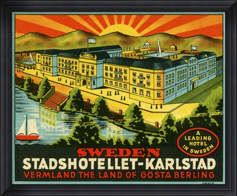 Framed Luggage Stadshotellet-Karlstad Print