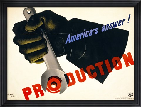 Framed Production, America's Answer! Print