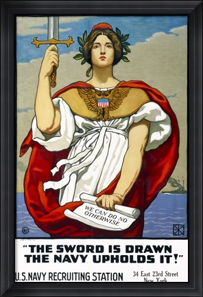 Framed Sword is Drawn, the Navy Upholds It! Print
