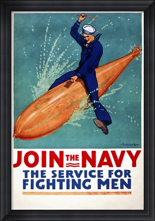 Framed Join the Navy, the Service for Fighting Men Print