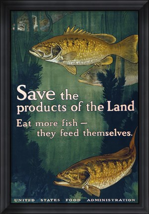Framed Eat More Fish Print
