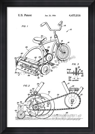 Framed Pedal Operated Mower, No Fossil Fuels Used Print