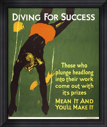 Framed Diving for Success Print
