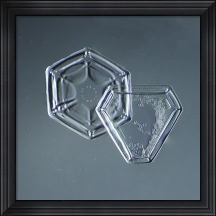 Framed Hexagonal and Triangular Plate Snowflakes 005.2.9.2014 Print