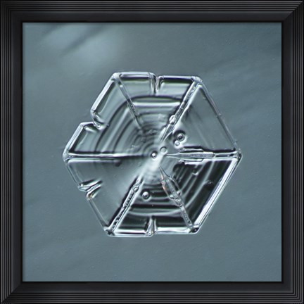 Framed Hexagonal Plate Snowflake 002.2.14.2014 Print