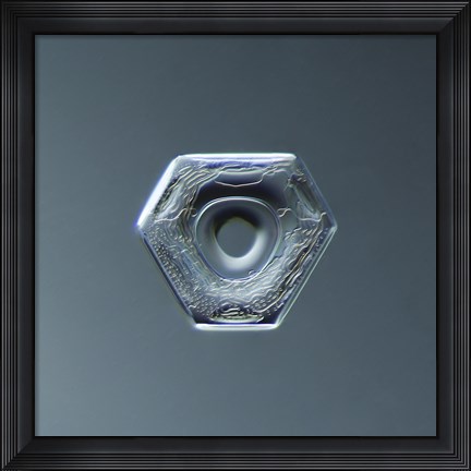 Framed Triangular Plate Snowflake 006.2.9.2014 Print