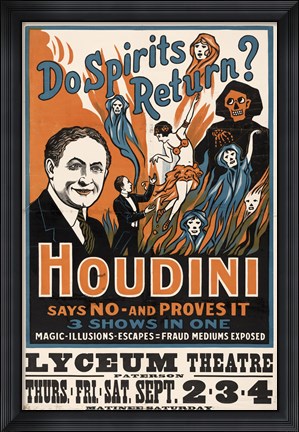 Framed Do Spirits Return, Houdini Print