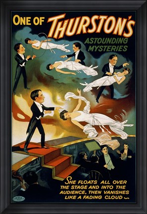 Framed She Floats All Over the Stage, Howard Thurston Print