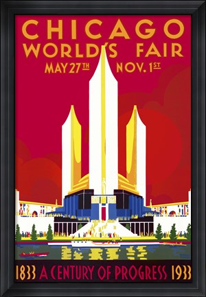Framed Chicago, A Century of Progress Print