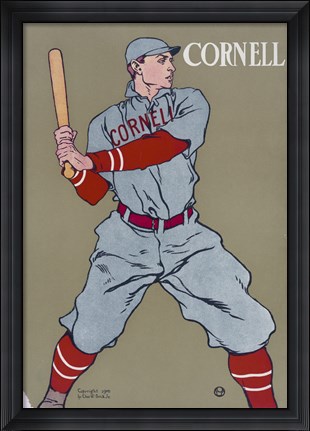 Framed Cornell Baseball Print
