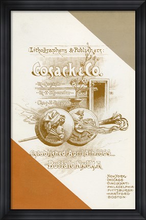 Framed Cosack &amp; Co. Lithographers &amp; Publishers Print