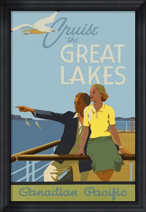 Framed Couple, Cruise the Great Lakes Canadian Pacific Print