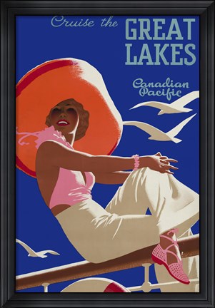 Framed Cruise the Great Lakes Canadian Pacific Print