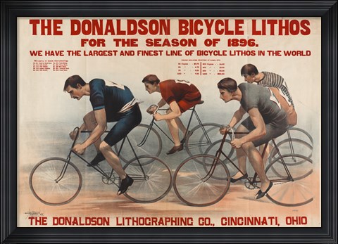Framed Donaldson Bicycle Lithos for 1896 Season Print