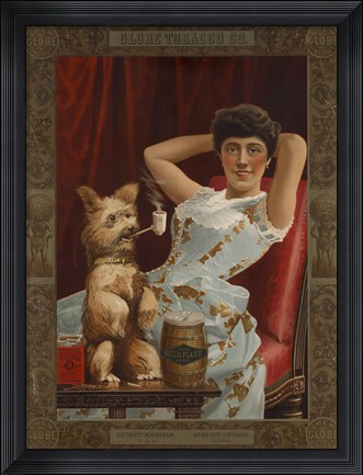Framed Globe Tobacco Co. Goes to the Dogs Print