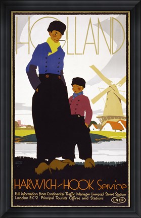 Framed Holland, Harwich-Hook Service Print