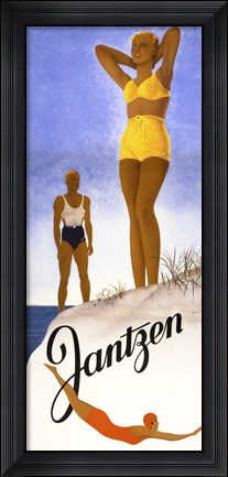 Framed Jantzen Yellow Bikini Print