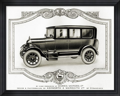 Framed Morris Motors Automobile, from Penrose Annual Print