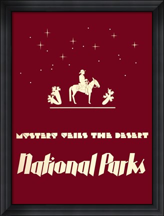 Framed Mystery Veils the Desert Print