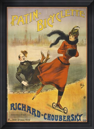 Framed Patin-Bicyclette - Richard-Choubersky Print