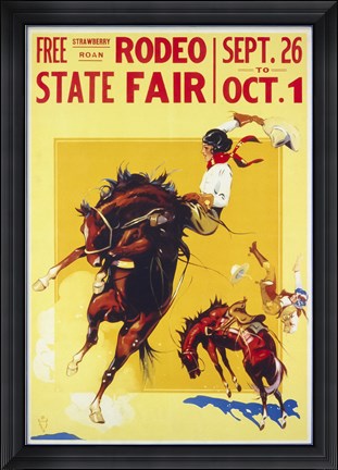 Framed Rodeo State Fair Roan, Two Cowgirls Print