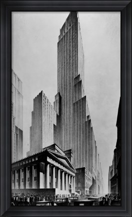 Framed Temples of Commerce, Brown Bros. Print