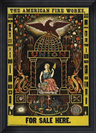 Framed American Fire Works, For Sale Here Print