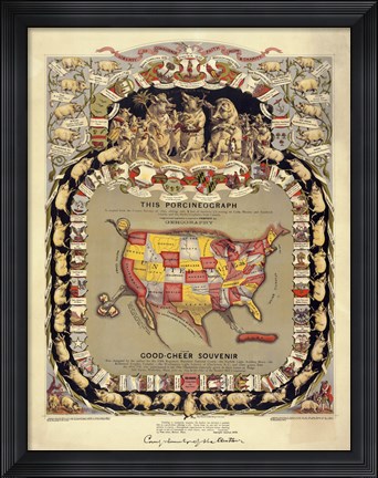 Framed This Porcineograph, Pork in 1876 Print