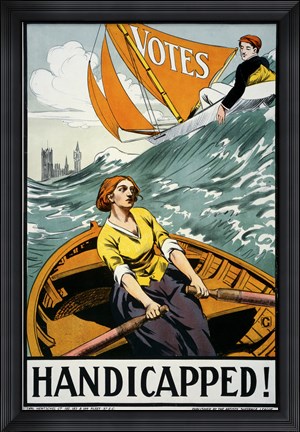 Framed Women&#39;s Suffrage, Handicapped, London! Print