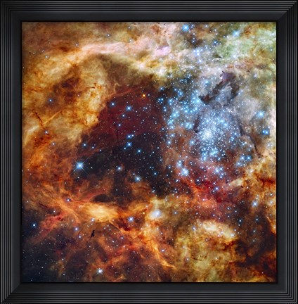 Framed 30 Doradus in Ultraviolet, Visible, and Red Light Print