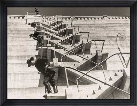 Framed Fire Escape on a Dam Print