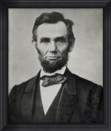 Framed Abraham Lincoln, Head and Shoulders Print