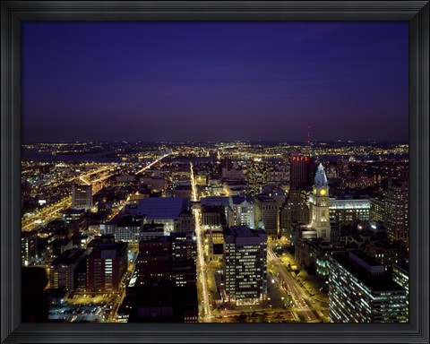 Framed Aerial View, Philadelphia, Pennsylvania Print