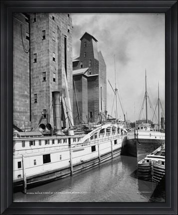 Framed Old Timer at C.T.T. Grain Elevator, Buffalo, N.Y. Print