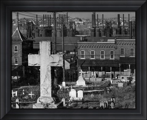 Framed Bethlehem Graveyard and Steel Mill Print