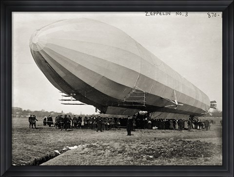 Framed Blimp, Zeppelin No. 3, on Ground Print