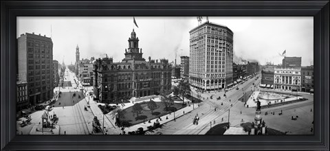 Framed City Hall and Campus Martius, Detroit Print