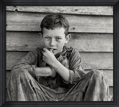 Framed Floyd Burroughs, Jr., By Walker Evans Print