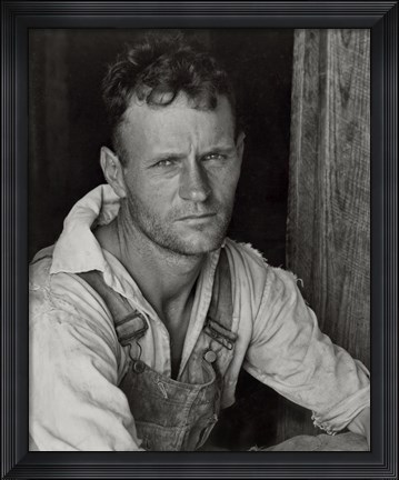 Framed Floyd Burroughs, Sharecropper, By Walker Evans Print