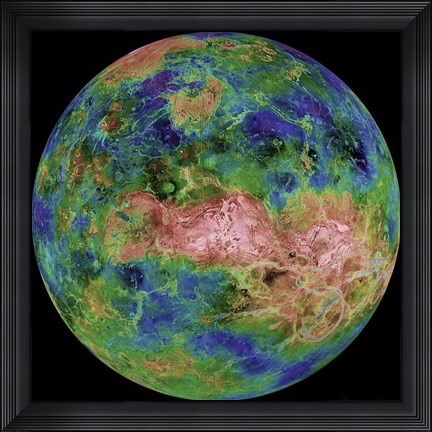 Framed Hemispheric View of Venus Print